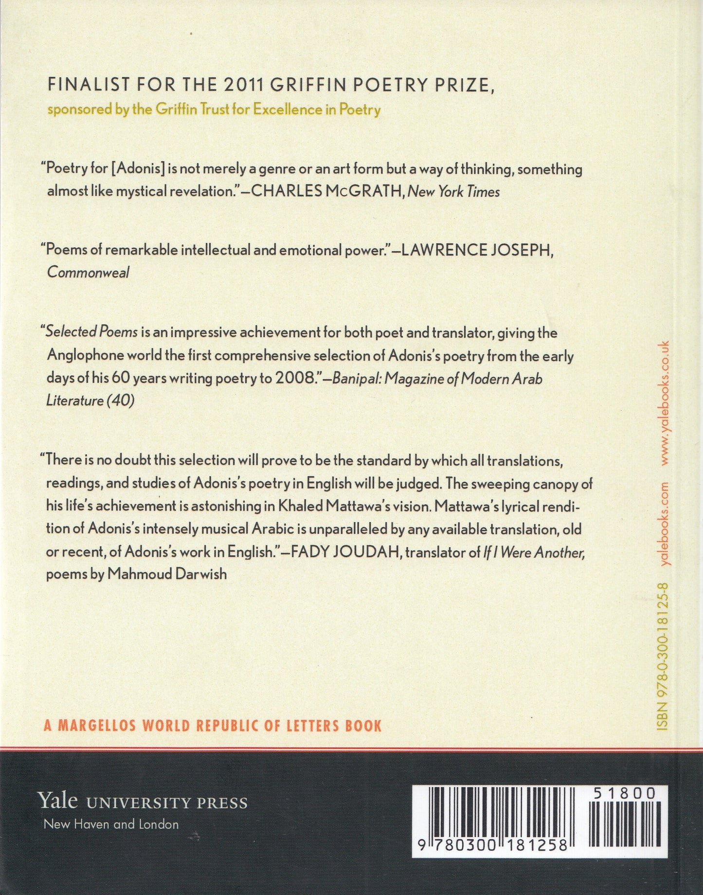 Adonis : Selected Poems - Translated by. Khaled Mattawa