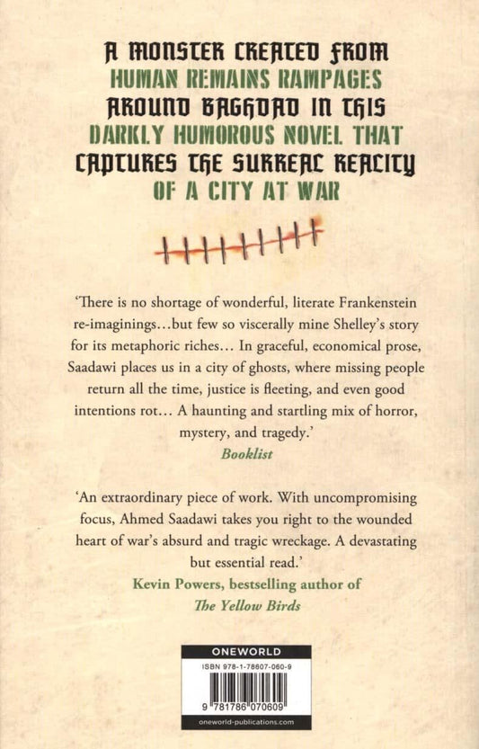 Frankenstein in Baghdad  By. Ahmed Saadawi  Trans.  Jonathan Wright