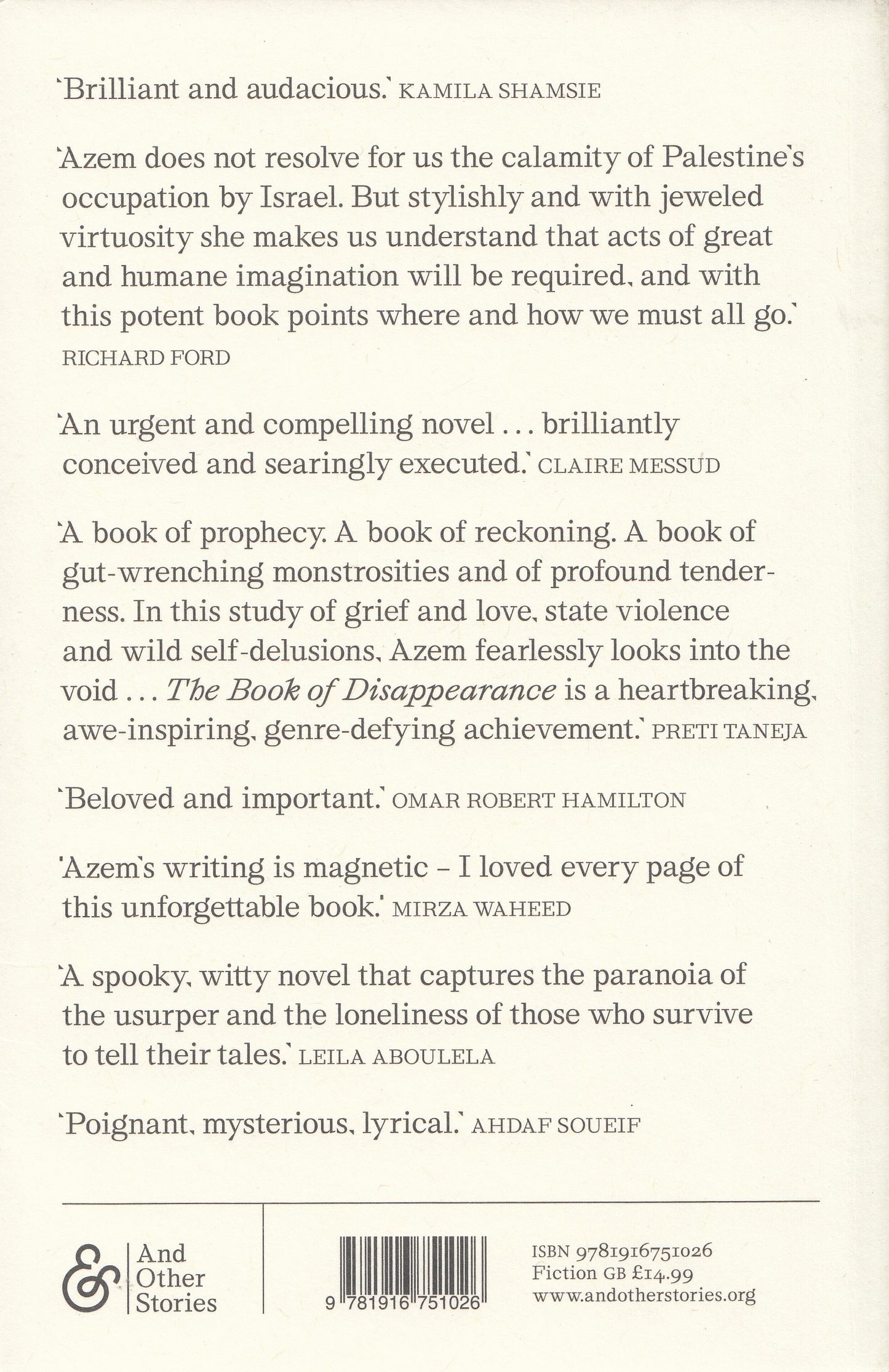 The Book of Disappearance -  By. Ibtisam Azem - Translated by. Sinan Antoon