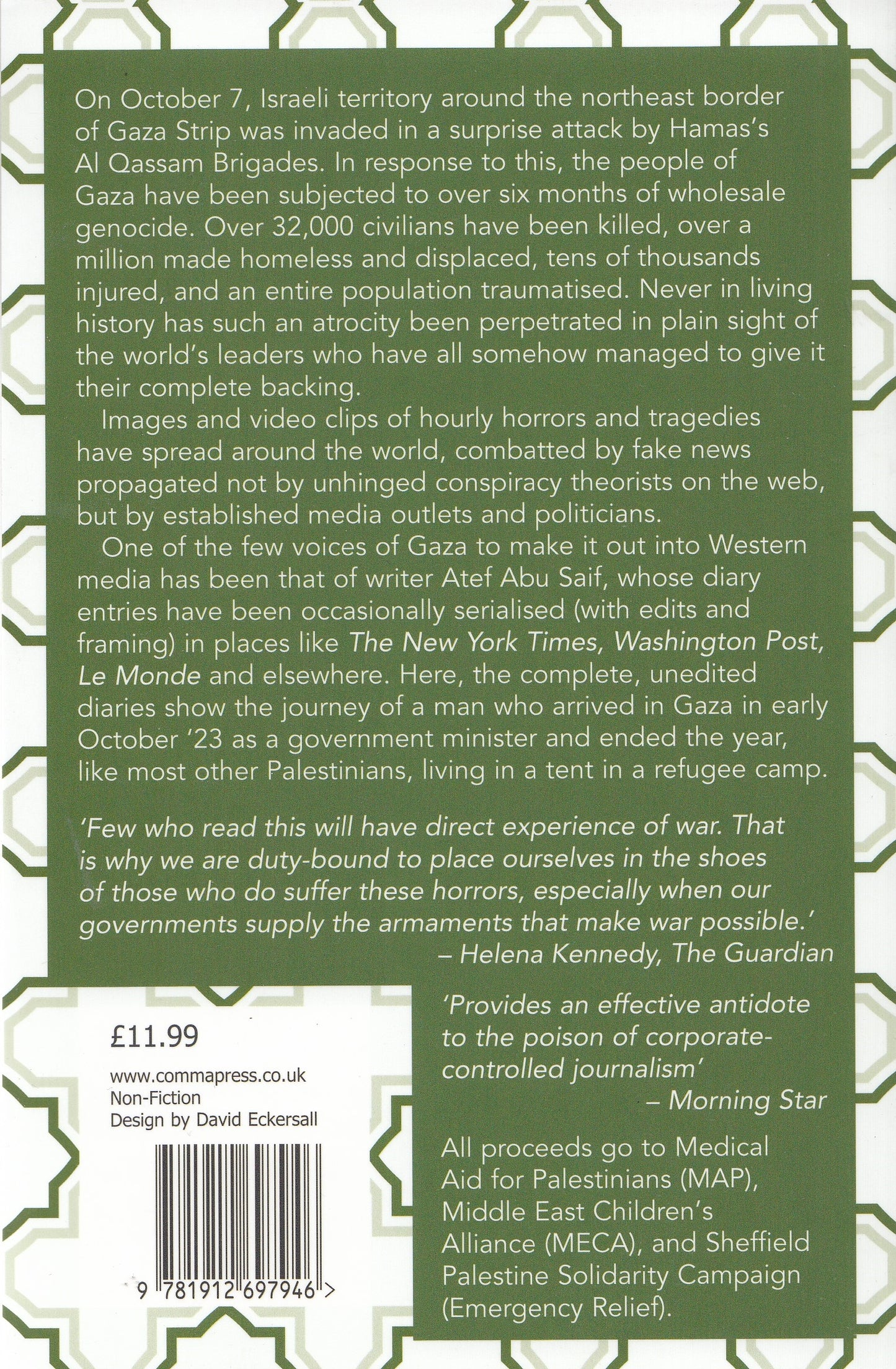 Don't Look Left : A Diary of Genocide - By. Atef Abu Saif - Foreword by. Chris Hedges